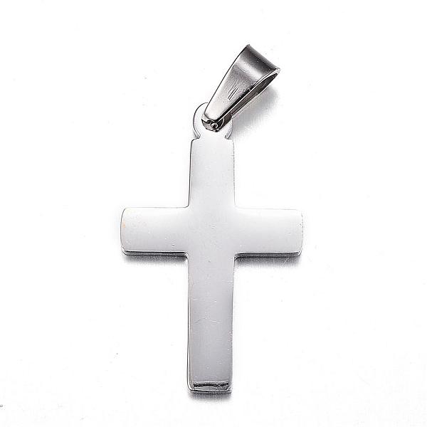 

PandaHall 304 Stainless Steel Pendants, Latin Cross, Stainless Steel Color, 27x16.5x1.5mm, Hole: 4x7mm 304 Stainless Steel Cross