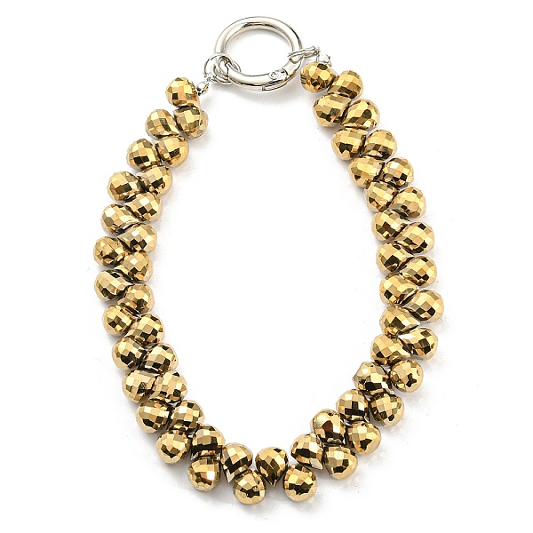 

PandaHall Glass Beaded Mobile Straps, Multifunctional Chain, with Iron Spring Gate Ring, Pale Goldenrod, 302~306x14.5mm Glass Teardrop