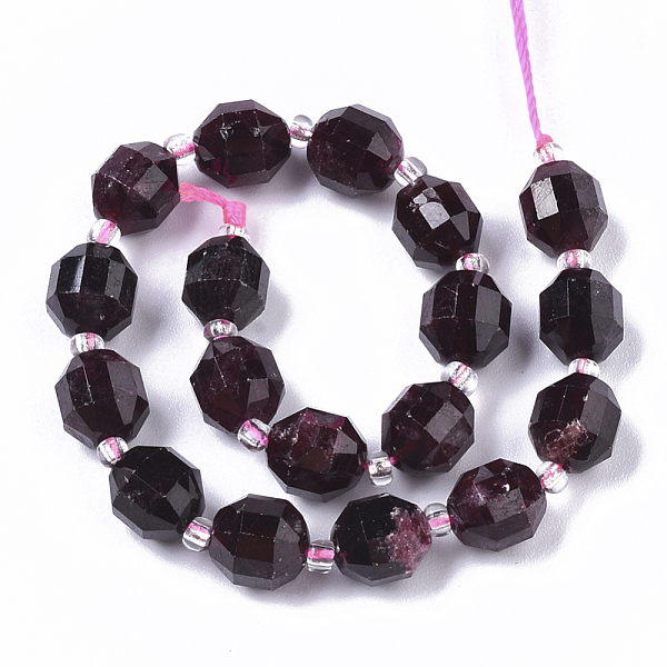 

PandaHall Natural Garnet Beads Strands, Round, Faceted, 7.5x8mm, Hole: 1.2mm, about 18~20pcs/strand, 7.48 inch(19cm) Garnet Round