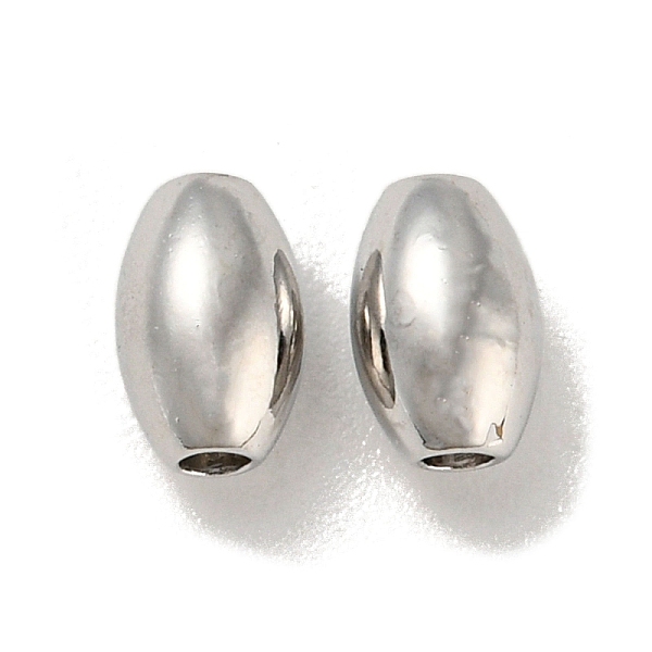 

PandaHall Brass Beads, Oval, Platinum, 5x3mm, Hole: 1mm Brass