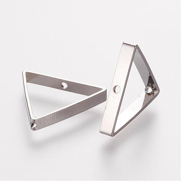 

PandaHall Brass Bead Frames, Triangle, Platinum, 15.5x17x0.5mm, Hole: 0.6mm Brass Triangle