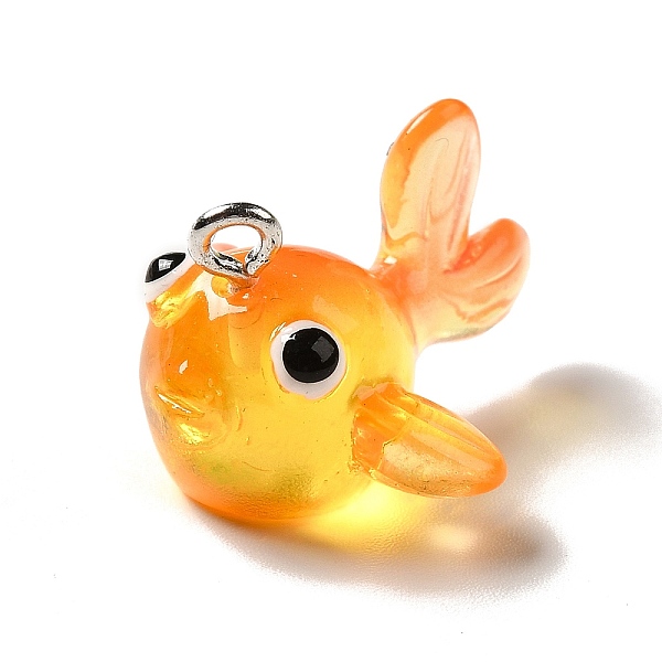 

PandaHall Marine Series Transparent Resin Pendants, Goldfish Charm, with Platinum Plated Iron Findings, Gold, 16x21x23mm, Hole: 2mm...