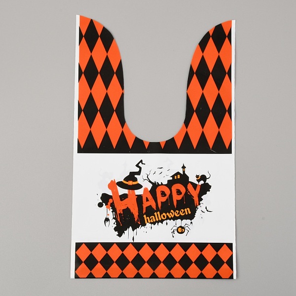 

PandaHall Halloween Theme Plastic Bags, for Halloween Party Sweets Snack Gift Ornaments, Colorful, 22.6x13.5cm, 50pcs/bag Plastic Word