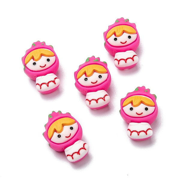 

PandaHall Resin Cabochons, DIY Accessories, Phone Case Decoration, Pitaya Girl, Hot Pink, 22x14x10.5mm Resin Human