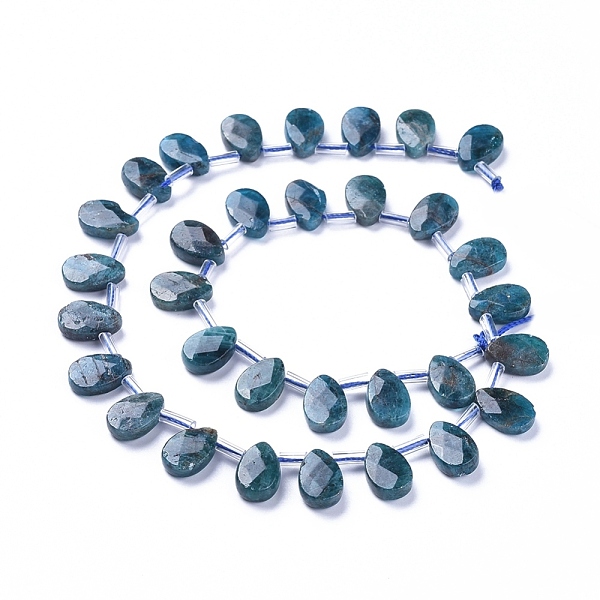 

PandaHall Natural Apatite Beads Strands, Top Drilled Beads, Faceted, Teardrop, 12~13x8.5x3~4mm, Hole: 0.6mm, about 32pcs/Strand, 15.55 inch...