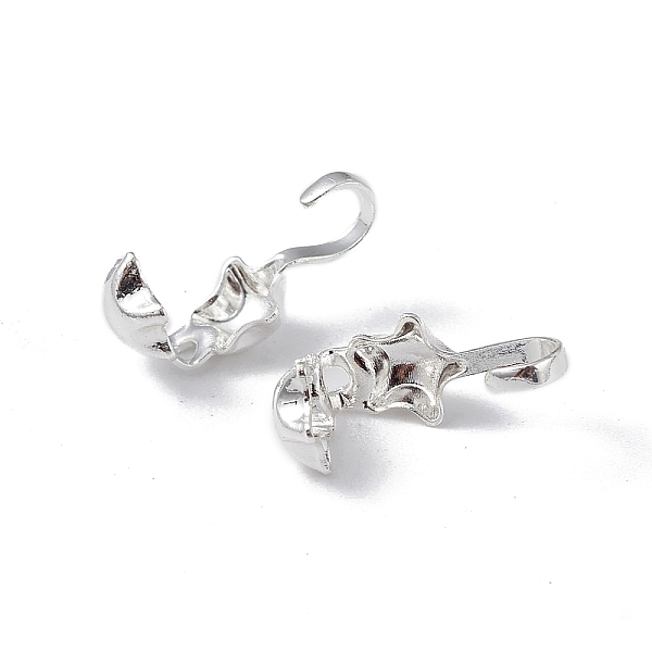 

PandaHall Brass Bead Tips, Calotte Ends, Clamshell Knot Cover, Star Shape, Silver, 11x5mm, Hole: 0.9mm, Inner Diameter: 4.5mm, 20pcs/bag...