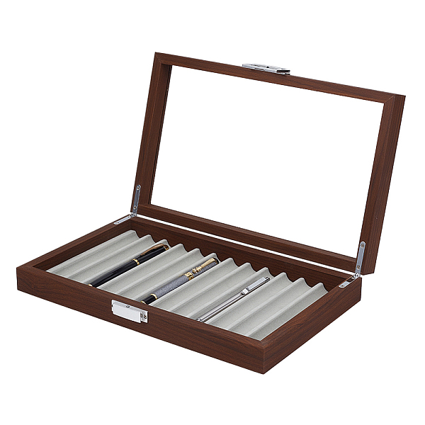 Wood  Glass Pen Storage Box