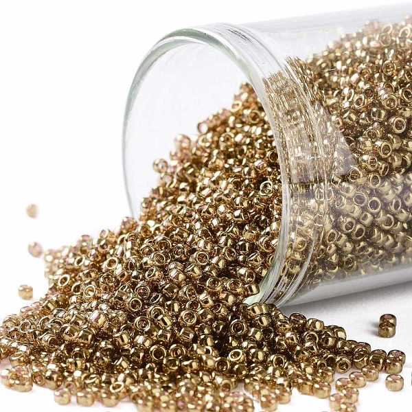 

PandaHall TOHO Round Seed Beads, Japanese Seed Beads, (421) Gold Luster Transparent Pink, 15/0, 1.5mm, Hole: 0.7mm, about 3000pcs/10g Glass...