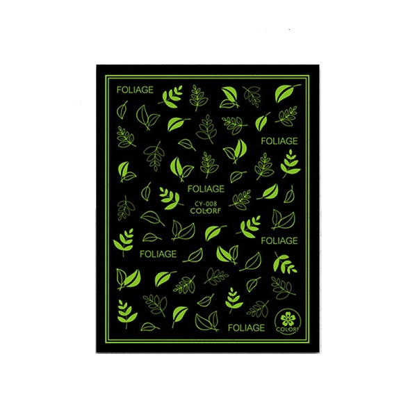 

PandaHall Noctilucent Nail Art Stickers, 3D Nail Decals, Self Adhesive, for Nail Tips Decorations, Leaf Pattern, 103x80mm, Package Size..., Black