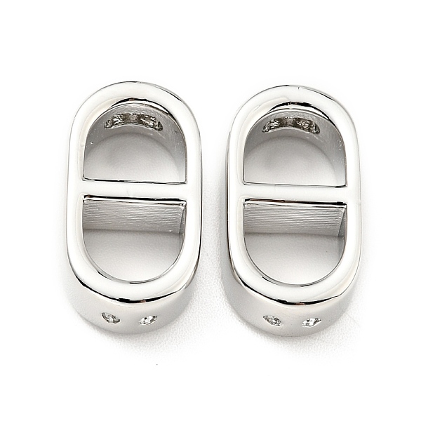 

PandaHall Brass Connector Charms, Cadmium Free & Lead Free, Oval, Platinum, 18x9.5x5mm, Hole: 1.2mm Brass Oval