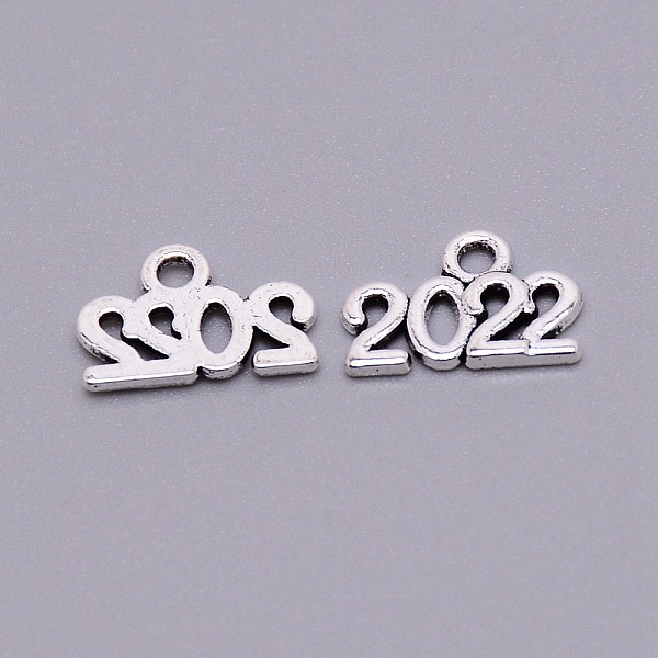 

PandaHall Alloy Charms, Pendant Decorations, Anniversary Souvenir, Number 2022, Antique Silver, 9x14x1.5mm, Hole: 1.8mm Alloy Number