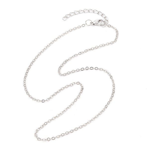 

PandaHall Brass Cable Chain Necklaces, Platinum, 16.14 inch(41cm) Brass