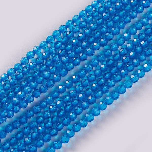 

PandaHall Glass Beads Strands, Faceted, Round, Dodger Blue, 2x2mm, Hole: 0.4mm, about 193~197pcs/strand, 14.17 inch~15.51 inch(36~39.4cm)...