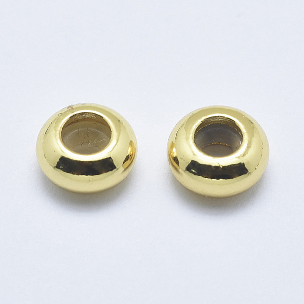 

PandaHall Brass Beads, with Silicone, Slider Beads, Stopper Beads, Rondelle, Cadmium Free & Nickel Free & Lead Free, Real 18K Gold Plated...
