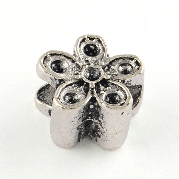 

PandaHall Tibetan Style Alloy European Bead Rhinestone Settings, Lead Free, Flower, Antique Silver, 10.5x10.5x7mm, Hole: 4.5mm, Fit for...