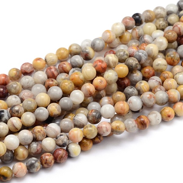 

PandaHall Natural Gemstone Round Bead Strands, Crazy Lace Agate, 6mm, Hole: 1mm, about 64pcs/strand, 16 inch Crazy Agate Round