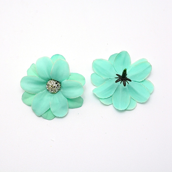 

PandaHall Handmade Silk Cloth Sunflower, Artificial Flower Plastic Head, For Wedding Party Decoration, Spring Green, 55~58x15mm, Hole: 2.5mm...