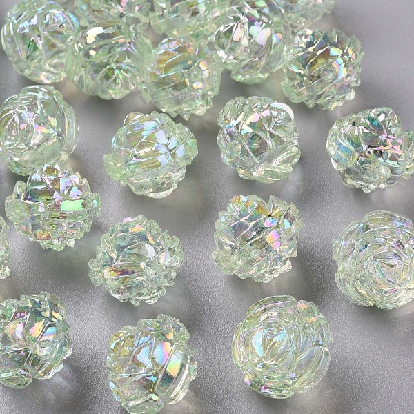

PandaHall Transparent Acrylic Beads, AB Color, Flower, Yellow Green, 18x16.5mm, Hole: 2.5mm, about 228pcs/500g Acrylic Flower