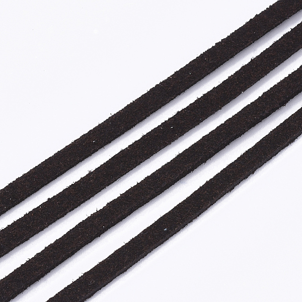

PandaHall Faux Suede Cord, Faux Suede Lace, Coconut Brown, 2.5~2.8x1.5mm, about 1.09 yards(1m)/strand Faux Suede Brown