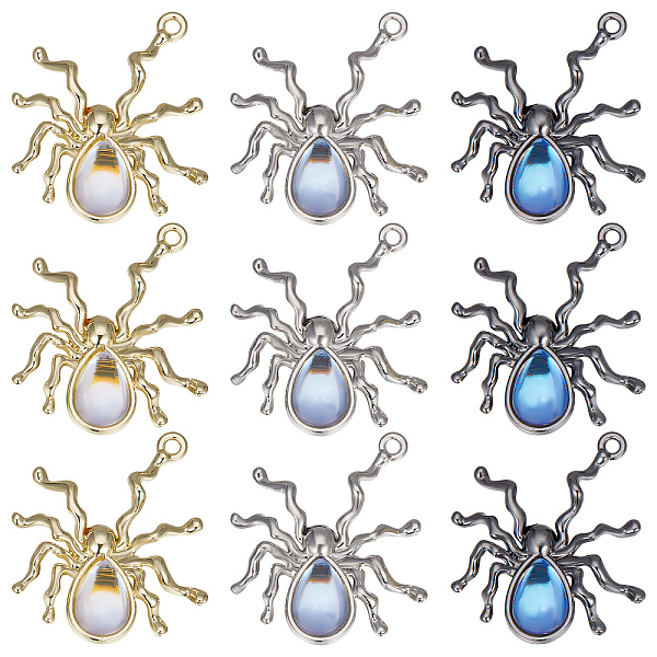 

PandaHall SUNNYCLUE 18Pcs 3 Colors Halloween Rack Plating Alloy Pendants, Spider Charm, with Lilac Resin Beads, Mixed Color, 30x27x5.8mm..., Purple