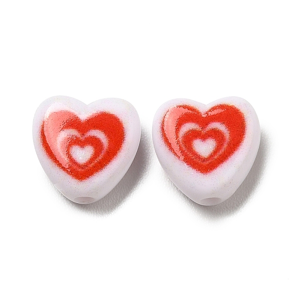 

PandaHall Opaque Acrylic Enamel Beads, Heart, Red, 8.5x8.5x4mm, Hole: 1.5mm Acrylic Heart Red