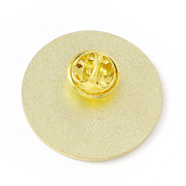 

PandaHall Black Flat Round Enamel Pin, Gold Plated Alloy Lapel Pin Brooch for Backpack Clothes, Sun Pattern, 30x1.6mm Alloy+Enamel Sun Black