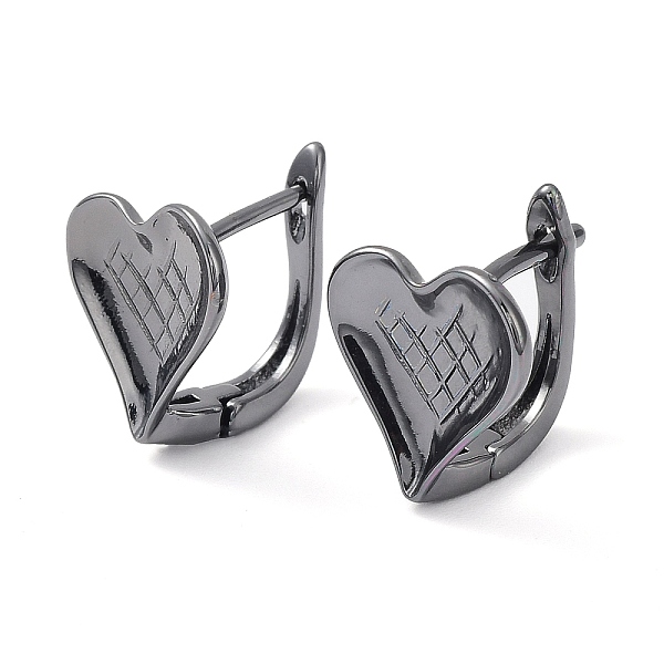 

PandaHall Brass Hoop Earrings, Heart, Gunmetal, 13x12x13.5mm Brass Heart
