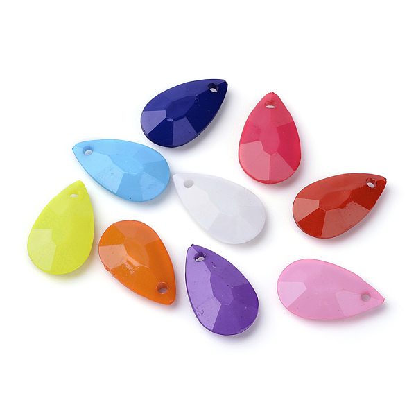 

PandaHall Opaque Acrylic Pendants, Faceted, teardrop, Mixed Color, 20x12x5mm, Hole: 2mm, about 850pcs/500g Acrylic Teardrop Multicolor