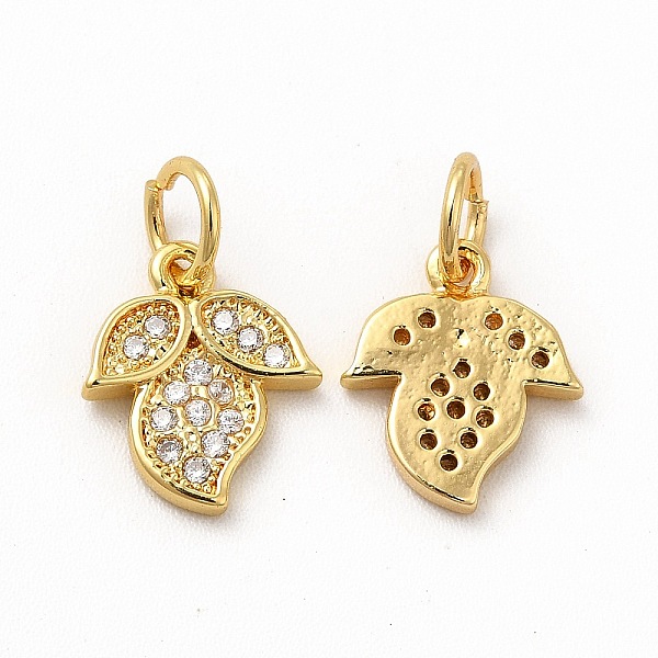 

PandaHall Rack Plating Brass Micro Pave Cubic Zirconia Charms, with Jump Ring, Real 18K Gold Plated, Long-Lasting Plated, Flower Charm, Real..., Clear