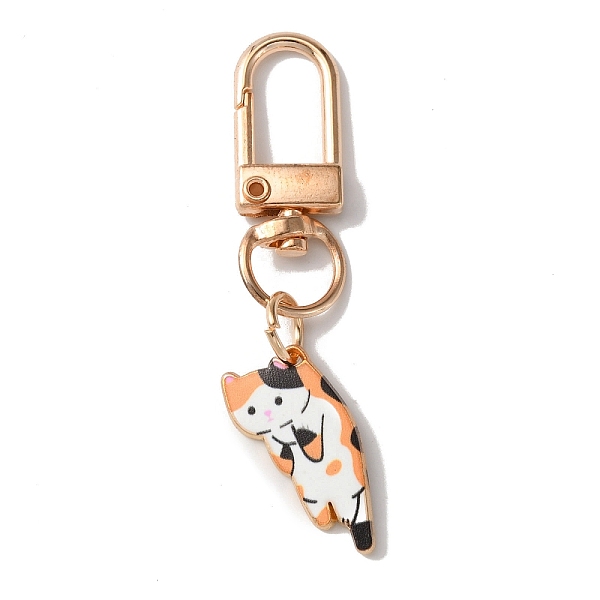 

PandaHall Cute Cat Alloy Enamel Pendant Decorations, Swivel Clasps Charms, Clip-on Charms, for Keychain, Purse, Backpack Ornament, Light..., Red