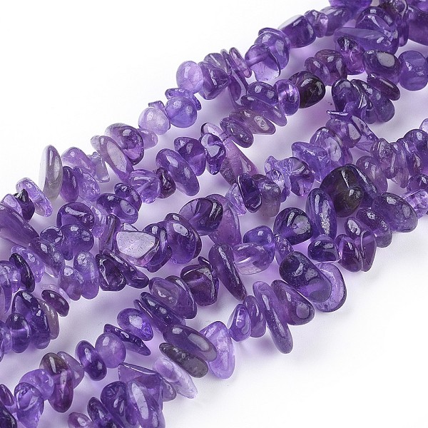

PandaHall Natural Amethyst Beads Strands, Chips, 5~8mm, Hole: about 0.6mm, about 31~32 inch long Amethyst Chip Purple