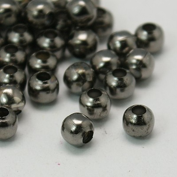 

PandaHall Iron Spacer Beads, Round, Gunmetal, 4mm, Hole: 1.5mm Iron Round