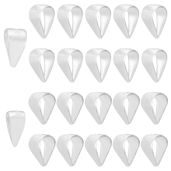 

PandaHall 20Pcs 2 Size 925 Sterling Silver Snap on Bails, Melon Seed Buckle Pendant Bails, Silver, 5~6.5x4~5x2.5~3mm, Inner Diameter...