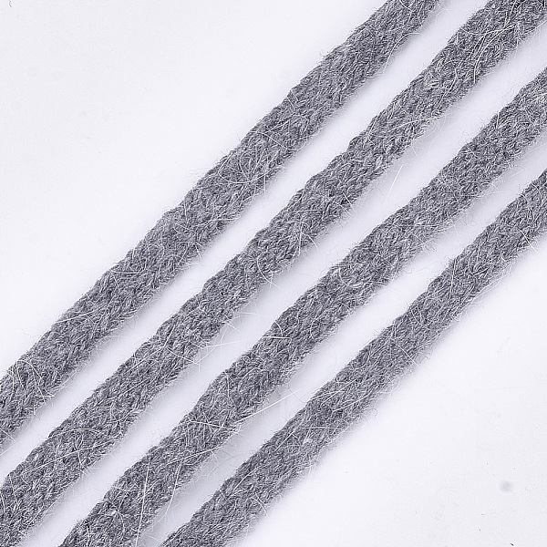 

PandaHall Soft Faux Mink Fur Cords, Nylon Cord, Gray, 9~10mm, about 110yards/bundle Nylon Gray