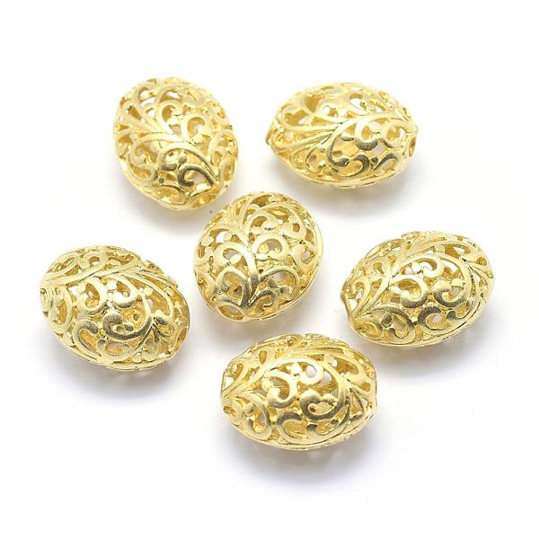 

PandaHall Brass Filigree Beads, Lead Free & Cadmium Free & Nickel Free, Oval, Raw(Unplated), 19.5x16x11.5mm, Hole: 3mm Brass Oval