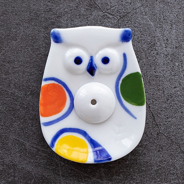 

PandaHall Porcelain Incense Burners, Owl Incense Holders, Home Office Teahouse Zen Buddhist Supplies, White, 70x55x10mm Porcelain Owl White