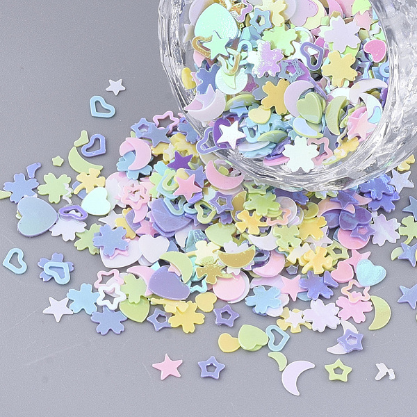 

PandaHall Ornament Accessories, PVC Plastic Paillette/Sequins Beads, No Hole/Undrilled Beads, Mixed Shapes, Mixed Color..., Multicolor