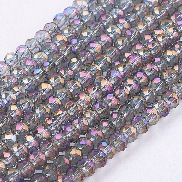 

PandaHall Faceted Rondelle Electroplate Glass Beads Strands, Dark Violet, 3x2mm, Hole: 1mm, about 165~169pcs/strand, 15~16 inch(38~40cm)..., Purple