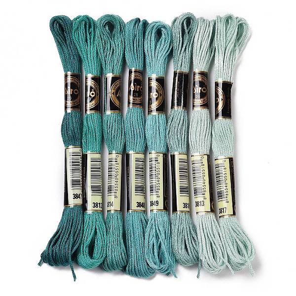 

PandaHall 8 Skeins 8 Colors 6-Ply Polyester Embroidery Floss, Cross Stitch Threads, Gradient Color, Light Sea Green, 0.5mm, about 8.75 Yards..., Multicolor