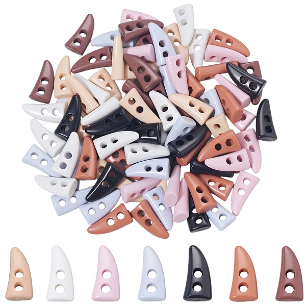 84 bouton de corne en plastique de 7 couleurs