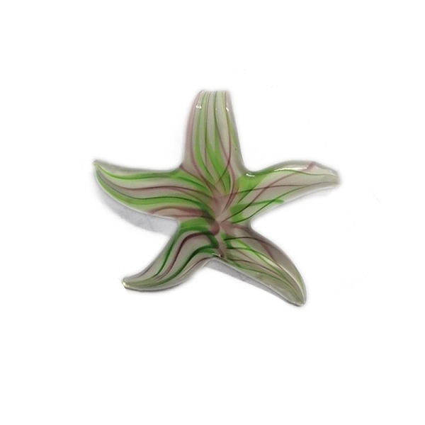 

PandaHall Handmade Lampwork Big Pendants, Starfish/Sea Stars, Green, 55x57x13mm, Hole: 7mm Lampwork Starfish Green