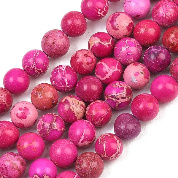 Brins de perles de jaspe impérial naturel