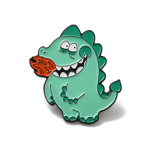 

PandaHall Black Baking Paint Zinc Alloy Brooches, for Backpack Cloth, Crocodile, Medium Aquamarine, 32.5x30x1.5mm Alloy Crocodile