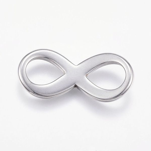

PandaHall 304 Stainless Steel Links connectors, Infinity, Stainless Steel Color, 39.5x18x4mm, Hole: 10x13mm 304 Stainless Steel Infinity