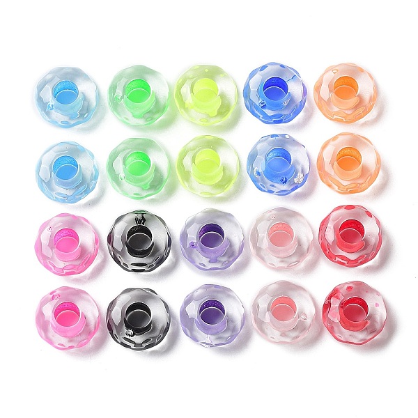 

PandaHall Transparent Acrylic European Beads, Large Hole Beads, Rondelle, Mixed Color, 15x8mm, Hole: 5.6mm Acrylic Rondelle Multicolor