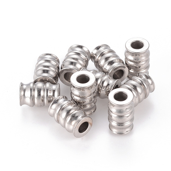 

PandaHall 304 Stainless Steel Beads, Grooved Beads, Column, Stainless Steel Color, 9.8x15mm, Hole: 4mm 304 Stainless Steel Column