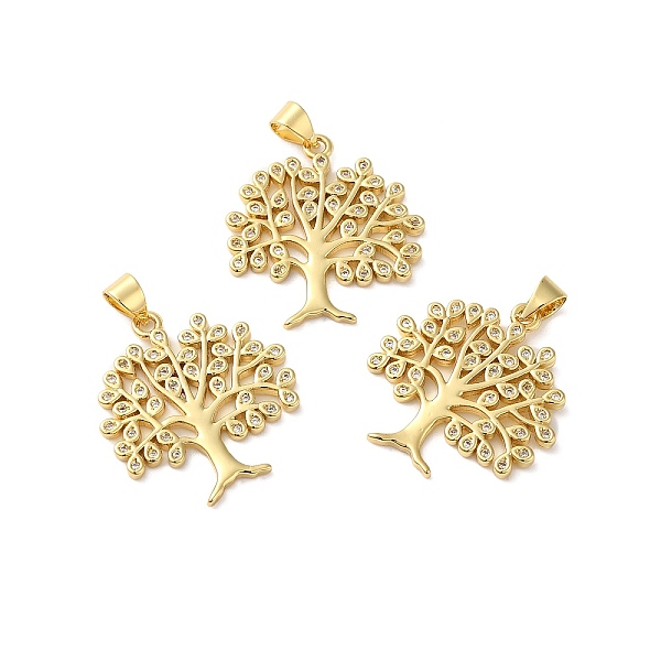 

PandaHall Rack Plating Brass Pave Cubic Zirconia Pendants, Lead Free & Cadmium Free, Real 18K Gold Plated, Long-Lasting Plated, Tree Charm..., Clear