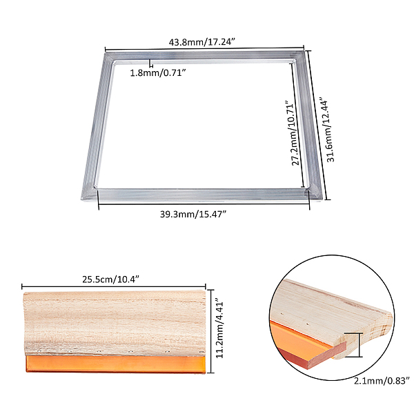 

PandaHall Aluminium Alloy Printing Frames, for Silk Screen Printing with Wooden Handle Mayitr Ink Scraper Scratch Board Tools, Platinum &...