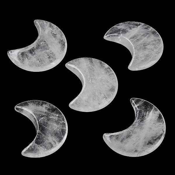 

PandaHall Natural Quartz Crystal Moon Palm Stones, Crystal Pocket Stone for Reiki Balancing Meditation Home Decoration, 30x25x6.5mm Quartz...