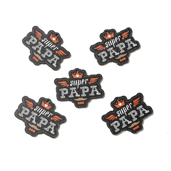 

PandaHall Father's Day Single Face Printed Aspen Wood Pendants, Word Super Papa Charm, Black, 42x49.5x2.5mm, Hole: 2.5mm Wood Word Black